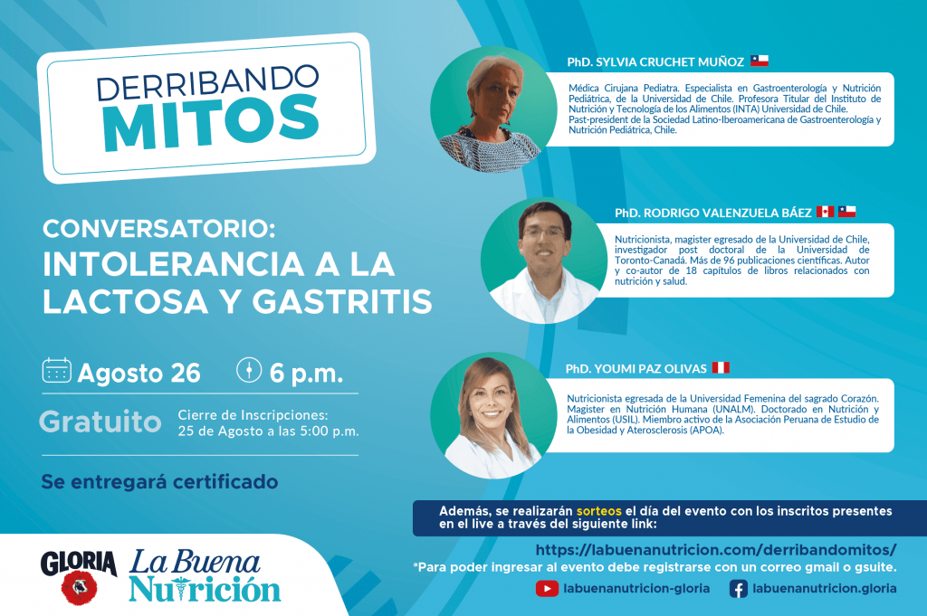 Derribando mitos: Conversatorio-Intolerancia a la lactosa y gastritis